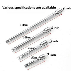1/4" Socket Ratchet Wrench Extension Bar 50/75/100/150mm Steering Sleeve Connecting Rod Accessories Adjustment Hand Tools