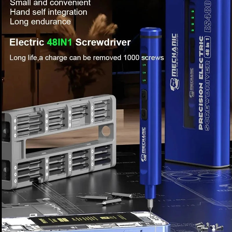 MECHANIC Electric Screwdriver with LED Lights Phone Tablet Watch Camera Main Engine Disassembly Home Appliance Maintenance Tool