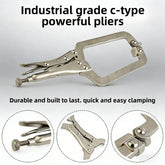 9 Inch Steel C Clamp with Locking Vise Grip for Welding Pliers Wood Tenon Locator Tool Metalworking and Woodworking Hand Tools