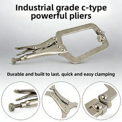 9 Inch Steel C Clamp with Locking Vise Grip for Welding Pliers Wood Tenon Locator Tool Metalworking and Woodworking Hand Tools