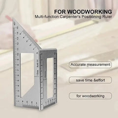 Square Angle Ruler Marking Gauge Carpenter Tool Multifunctional Angle Ruler 45 90 Degree Aluminum Alloy Accurate Woodworking