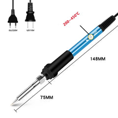 Soldering Iron Kit 60W Ceramic Heater 14 in1 Soldering Tool 200 to 450°C AdjustableTin Welding Machine with Tips Solder Wire