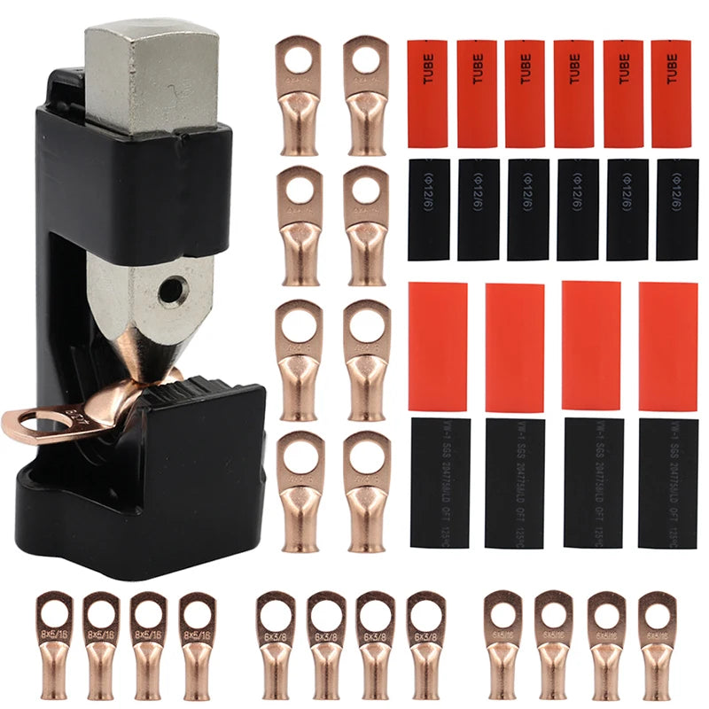 Electrician Wire Terminal Battery Crimping Plier DIY Connect Spring Loaded Welding Lug Tool Auto Home Durable Cable Hammer