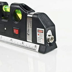 8 Feet Measure Laser Level Line Tool Multipurpose Laser Level Kit Standard Cross Line Lase Tape Ruler with Metal Tripod Stand