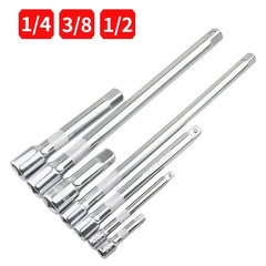 Socket Ratchet Wrench Extension Bar 1/4" 3/8" 1/2" 50/100/150/250mm Ratchet Wrench Socket Extender Hand Adjustment Hand Tools