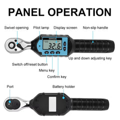 New Digital Preset Torque Wrench 1/2" 3/8" 1/4" Bidirectional Ratchet Head Professional Adjustable Bicycle Repair Hand Tools