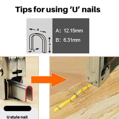 Heavy Duty 3-in-1 Manual Staple Gun Brad Nailer Alloy Steel for Upholstery Wood Easy to Use Tool