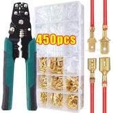 Wire Crimp Terminals Set 2.8/4.8/6.3mm Copper Male Female Wire Spade Connectors with Insulated Sleeve Electrical Conector Box