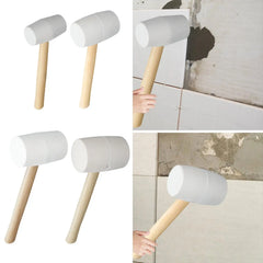 Rubber Mallet Hammer with Wood Handle Comfortable Rubber Hammer for Tile Setting Home Decoration Tent Stakes Flooring Building