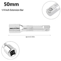 3pcs 1/4 Inch Socket Ratchet Wrench Extension Bar 50/75/100mm Long Bar Steering Sleeve Connecting Rod Socket Extender Hand Tools