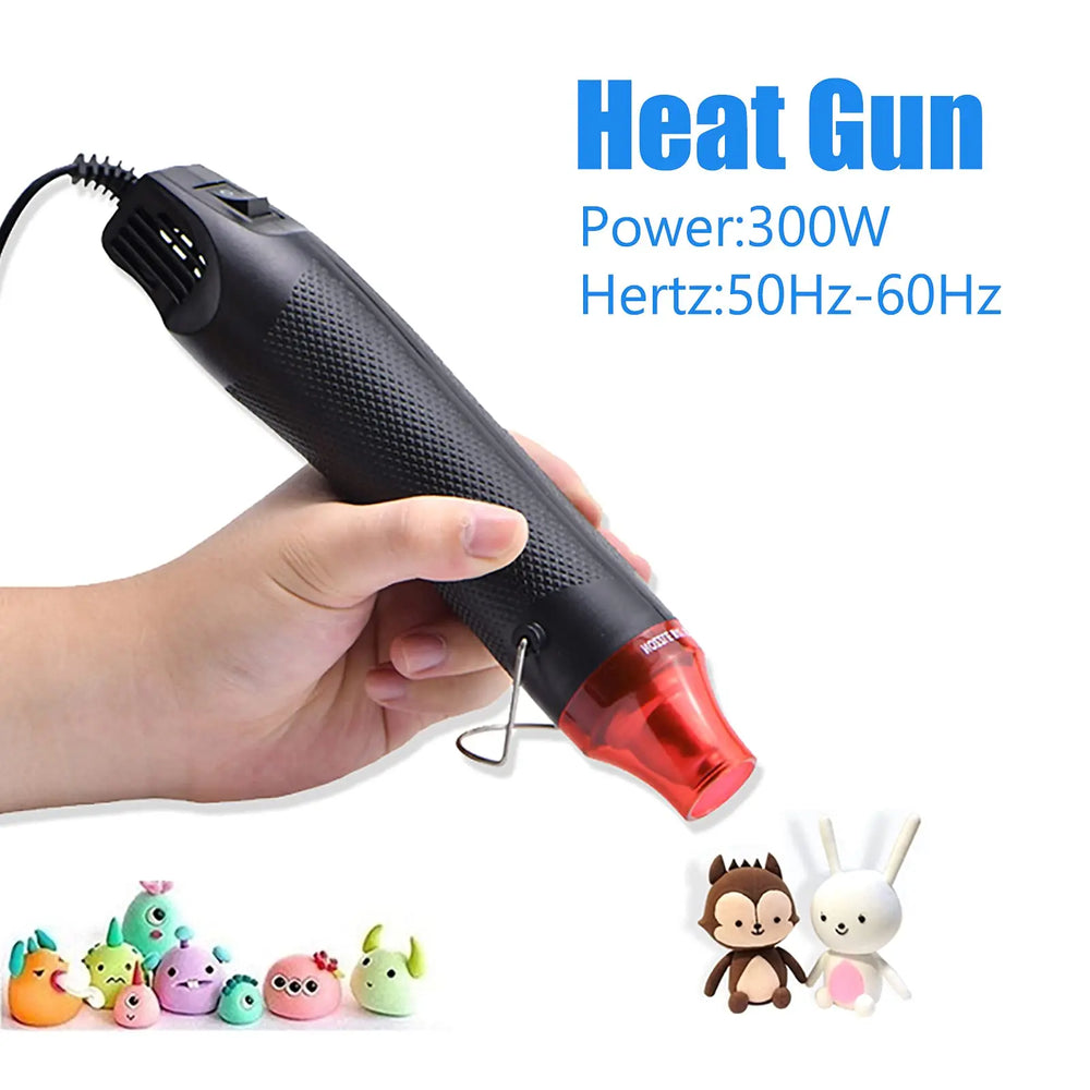 Heat Gun, Mini Hot Air Gun for DIY Crafts Portable Heat Air Gun Tool for Embossing Shrink Wrapping Drying Paint 220V/110V 300W
