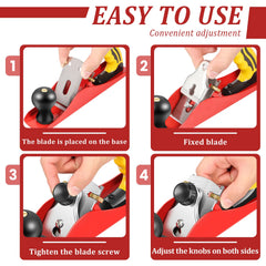 Wood Hand Planer Set Hand Tool Block Plane Cutting Edge for Trimming Projects Woodworking Carpenter DIY Model Making Planer
