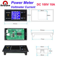 Three-digit Digital Voltage Tester DC 100V 10A Voltmeter Current Power Meter Ammeter Wattmeter Monitor Electronic DIY