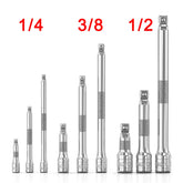 1/4" 3/8" 1/2" Socket Ratchet Wrench Extension Bar 50/75/100/125/150/250mm Long Bar Steering Sleeve Connecting Rod Accessories