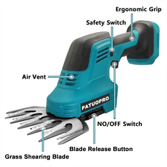 2 IN 1 Electric Hedge Trimmer Shears 21V Cordless Handheld Grass Cutter Garden Cutting Tools For Makita 18V Battery(No Battery)