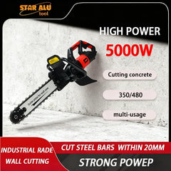Electric Concrete Wall Cutter 5000W High Power Chainsaw Cutting Machine, Chainsaw Multi-Function Slotting Tool for Building