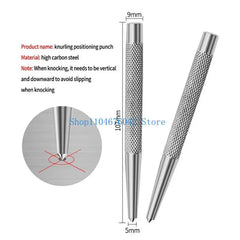 652F Super Strong Automatic Center Punch 5 inch Black Steel Spring Loaded Center Hole Punch with Adjustable Tension