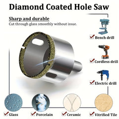 10pcs/set 6mm-30mm Diamond Coated Hole Saw Cutter,Core Drill Bit Glass Hole Opener Tools,for Ceramic Tile Porcelain Stone&Marble