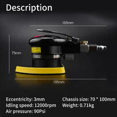 Professional Air Sander Pneumatic Polishing Machine Orbital Sander for Car Paint Care Stone Wood Grinder Polisher Tool 70X100mm