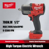 Milwaukee 700N Brushless Cordless 1/2 Electric Wrench Car Truck Repair Screwdriver Impact Drill Rechargable For 18V Battery Tool