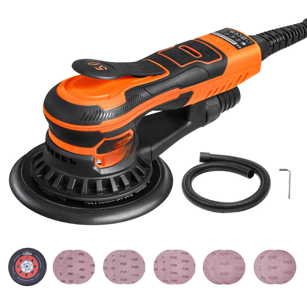 2026 hot sale SucceBuy Random Orbital Sander 350W Brushless 10000 PRM 6 Variable Speed Electric Orbital Sander for Woodworking D