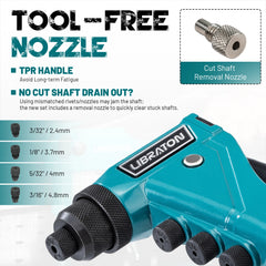 LIBRATON 140pcs Heavy-Duty Rivet Gun Professional Pop Rivet Gun Set Manual Riveting Tool for Metal, Wood and Plastic