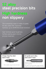 MECHANIC Electric Screwdriver with LED Lights Phone Tablet Watch Camera Main Engine Disassembly Home Appliance Maintenance Tool