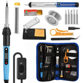 Soldering Iron Kit for Electronics 80W LCD Digital Adjustable Temperature Welding Repair Tools with Switch, Solder Tin Tips