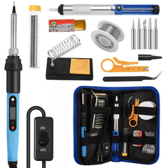Soldering Iron Kit for Electronics 80W LCD Digital Adjustable Temperature Welding Repair Tools with Switch, Solder Tin Tips