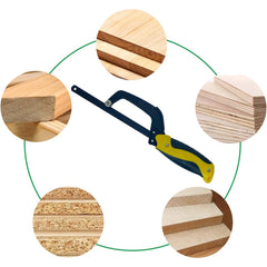 Heavy Duty Mini Hacksaws Aluminum Frame Compact Hack Metal Cutter 10" Flexible Bi-Metal HSS Saw Blade for Woodworking Hand tool