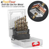 Twist Drill Bit Set Cobalt 5% M35 HHS-CO Hard For Metal Stainless Steel Cast Iron Wood Hole Cutter Coat Metric Round Heavy Duty