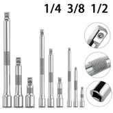 1/4" 3/8" 1/2" Drive Extension Set Ratchet Wrench Extension Bar Socket,50/100/150/250mm Ratchet Wrench Socket Extender Hand Tool