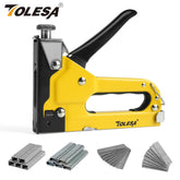 TOLESA Heavy Duty Staple Gun Kit 4 in 1 Upholstery Manual Stapler Gun with 2000 Staples for Wood Carpentry Crafts Wall DIY