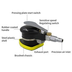 Professional Air Sander Pneumatic Polishing Machine Orbital Sander for Car Paint Care Stone Wood Grinder Polisher Tool 70X100mm