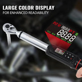 Digital Torque Wrench Set with 3/8-inch Drive, ±1% Accuracy, Suitable for Automotive and Bicycle Applications