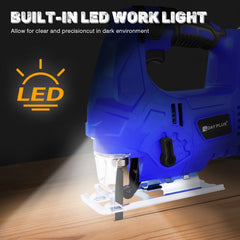 DayPlus 3000RPM Cordless Jigsaw 21V Brushless Motor, Portable Multi-Function Power Tool for Wood Metal Cutting