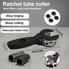 Ratchet Pipe Cutter - A multi-functional manual tool suitable for copper, aluminum, iron, stainless steel, PPR, and PE pipes - E