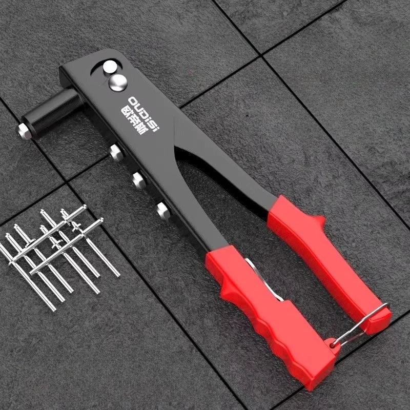 Heavy Duty Riveter Set Manual Professional Pop Rivet Gun and 120Pcs Blind Rivets Assortment Kit Hand Tools Rivet Nut Tool