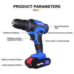 DayPlus 21V Mini Cordless Drill Kit 45Nm, 25+1 Torque Settings, Screwdriver Set with Carrying Case