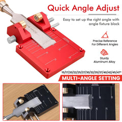 Chisel Plane Blade Sharpening Jig, Adjustable Honing Guide with Brass Rollers for Woodworking Tools