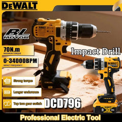 Dewalt DCD796 Cordless Brushless Impact Drill Brushless Drive Compact Drill Rechargeable Portable Power Tools