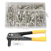 Heavy Duty Pop Rivet Gun Kit with 120Pcs Assorted Blind Rivets Manual Hand Riveter Tool Set for Metal Repair and Home Projects