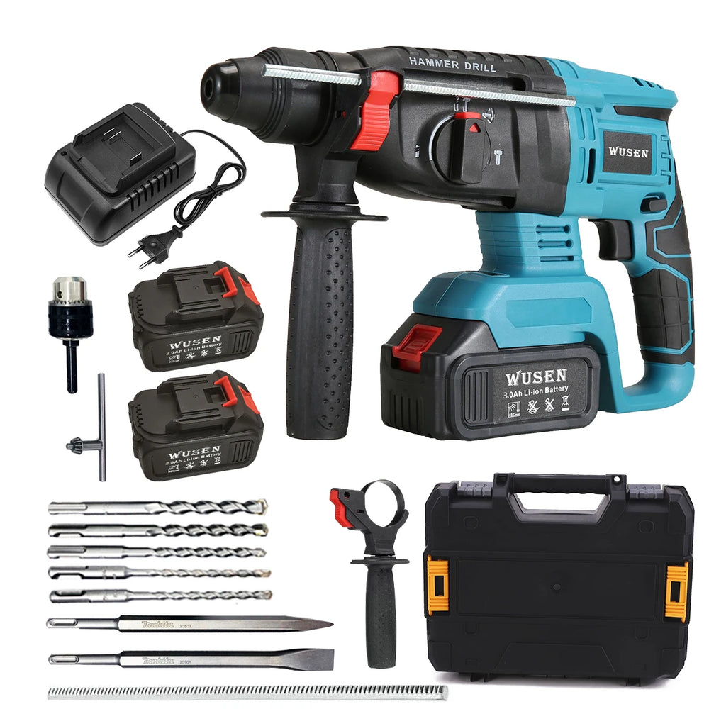 Hammer Drill Tool Set Machine 21v Battery Brushless Demolition Impact Electric Hammer Drill Power Rotary Hammers