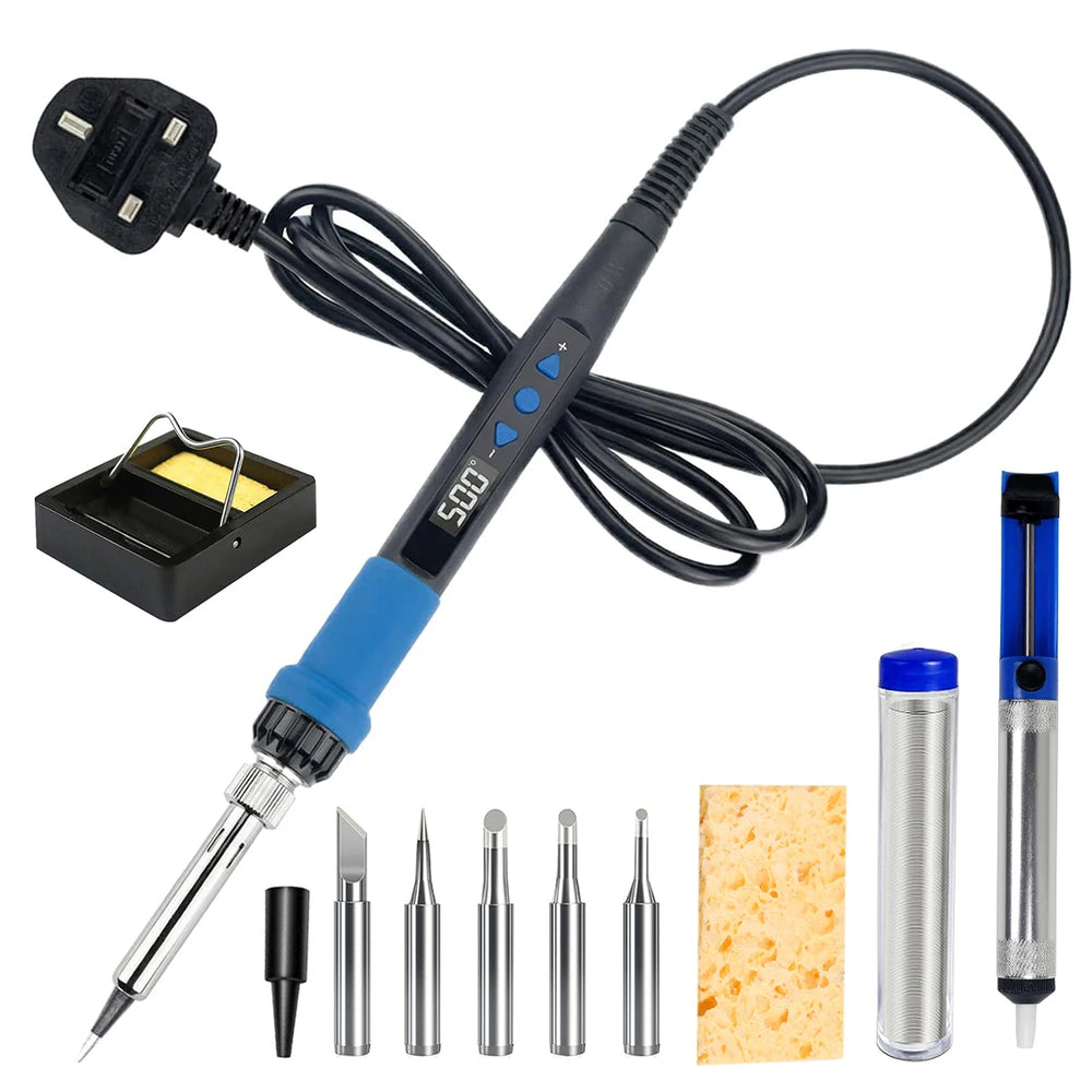 Soldering iron kit, 80W 110V LED digital soldering iron, with ceramic heater, portable soldering tool set
