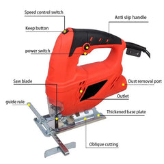 Electric Jigsaw Curve Saw Home Multifunction Powerful Wood/Metal Cutting Handheld Jig Saw Handheld Electric Woodworking Tools