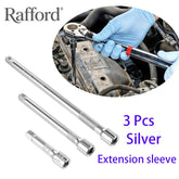 Rafford 3Pcs 1/4" Socket Ratchet Wrench Extension Bar Set - 50/75/100mm Extender, Universal Hand Tool for Auto Repair & DIY