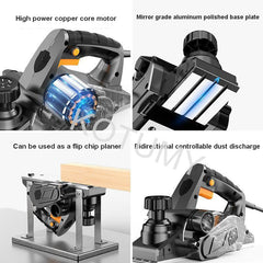 220V Electric Planer Portable Planer Electric Saw Carpenter'S Plane Woodworking Power Tool Handheld Wood Cutting Tool