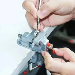 Sturdy Mini Aluminum Bench Vise: Adjustable Table Clamp for Crafting, Electronics, & DIY Projects