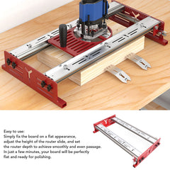 Woodworking Router Sliding Plate Aluminum Alloy Router Milling Groove Bracket for Flatten and Finish Plywood