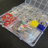 660pcs Car Electrical Wire Terminal Connectors Kit for Automotive Motorcycle, with Crimping Tool, Non-Insulated Plug Removal